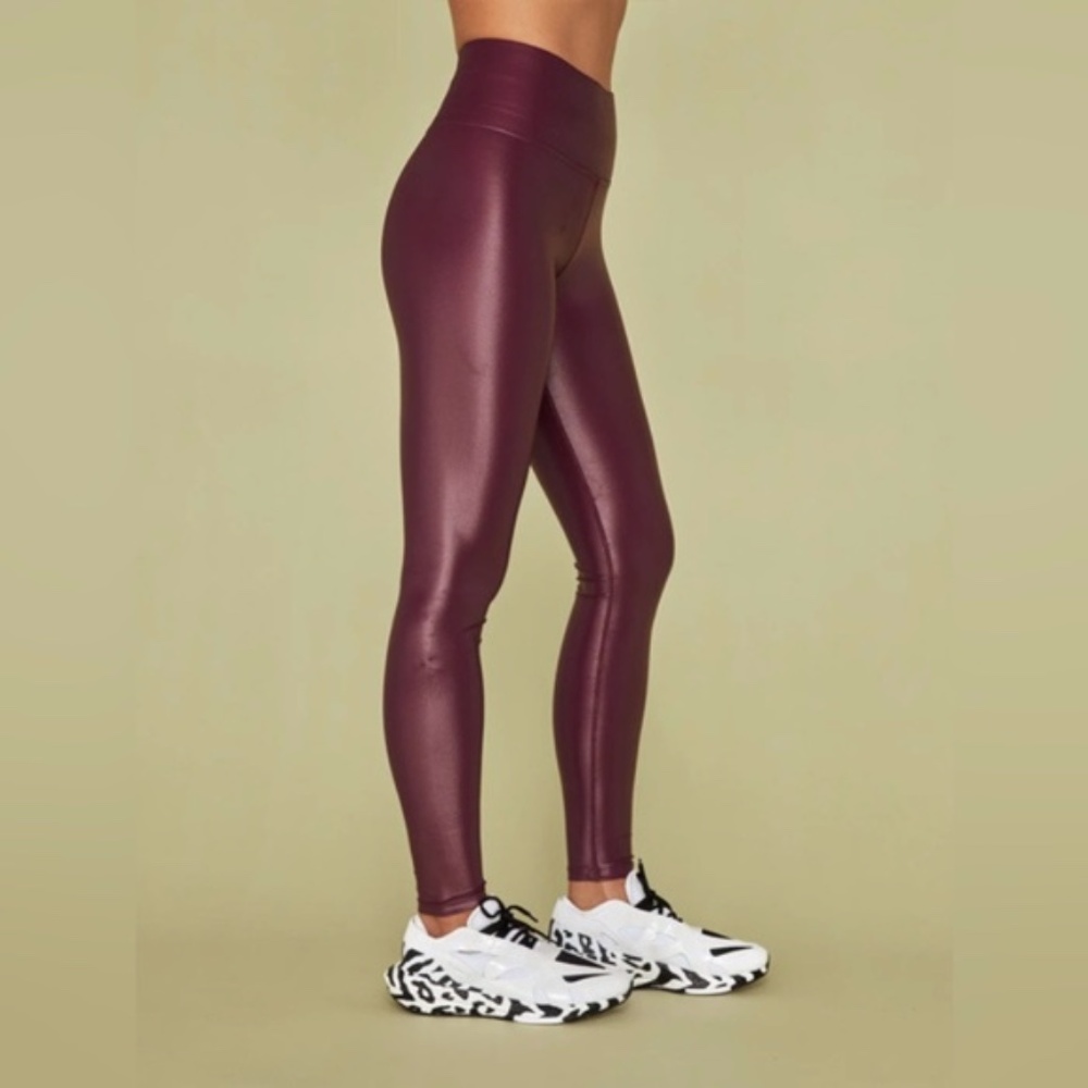 Carbon38 High Rise Full-Length Legging in Takara Shine Dark Amethyst XS
